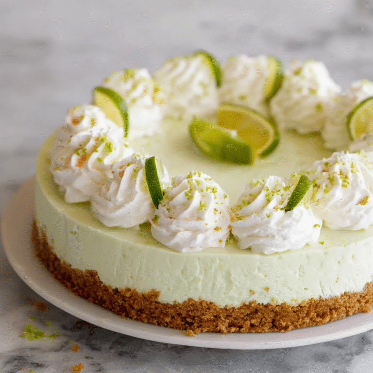 No bake key lime cheesecake on cake stand